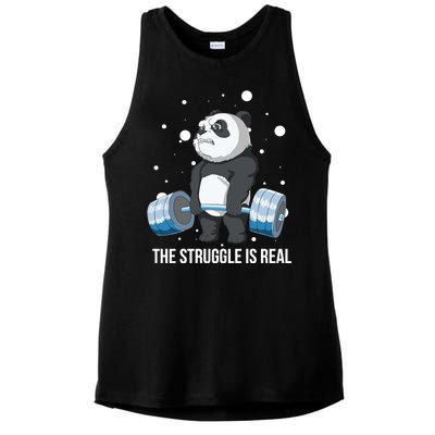 The Struggle Is Real Panda Ladies PosiCharge Tri-Blend Wicking Tank