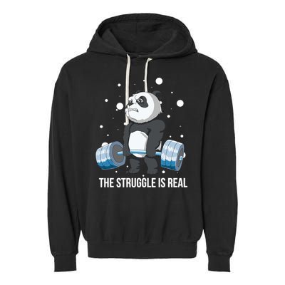 The Struggle Is Real Panda Garment-Dyed Fleece Hoodie
