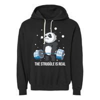 The Struggle Is Real Panda Garment-Dyed Fleece Hoodie