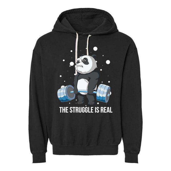 The Struggle Is Real Panda Garment-Dyed Fleece Hoodie