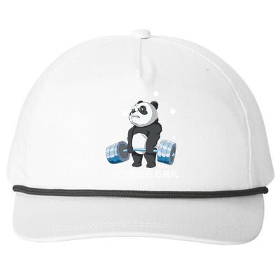 The Struggle Is Real Panda Snapback Five-Panel Rope Hat