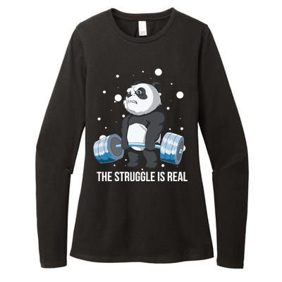 The Struggle Is Real Panda Womens CVC Long Sleeve Shirt