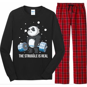 The Struggle Is Real Panda Long Sleeve Pajama Set