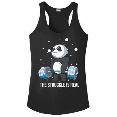 The Struggle Is Real Panda Ladies PosiCharge Competitor Racerback Tank