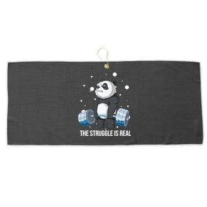 The Struggle Is Real Panda Large Microfiber Waffle Golf Towel