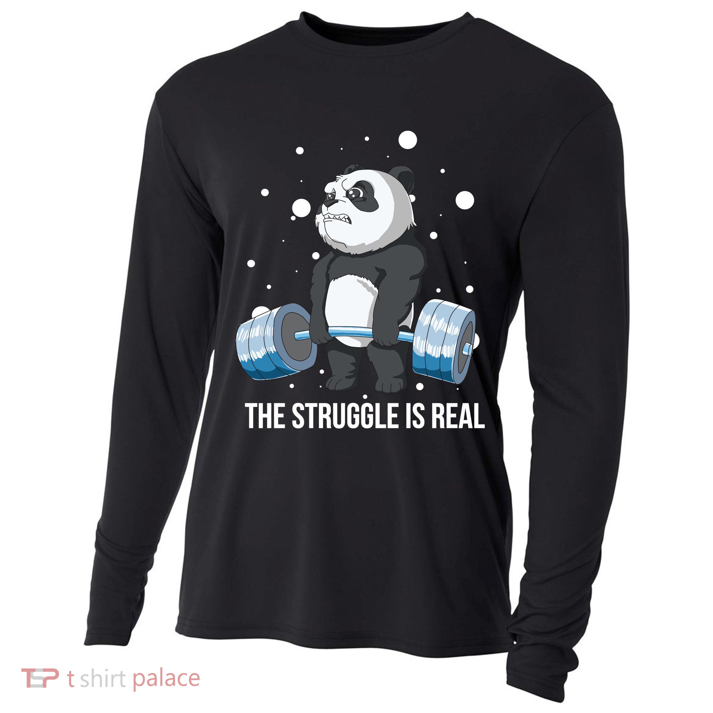 The Struggle Is Real Panda Cooling Performance Long Sleeve Crew