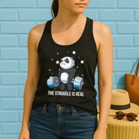The Struggle Is Real Panda Womens Tank Top