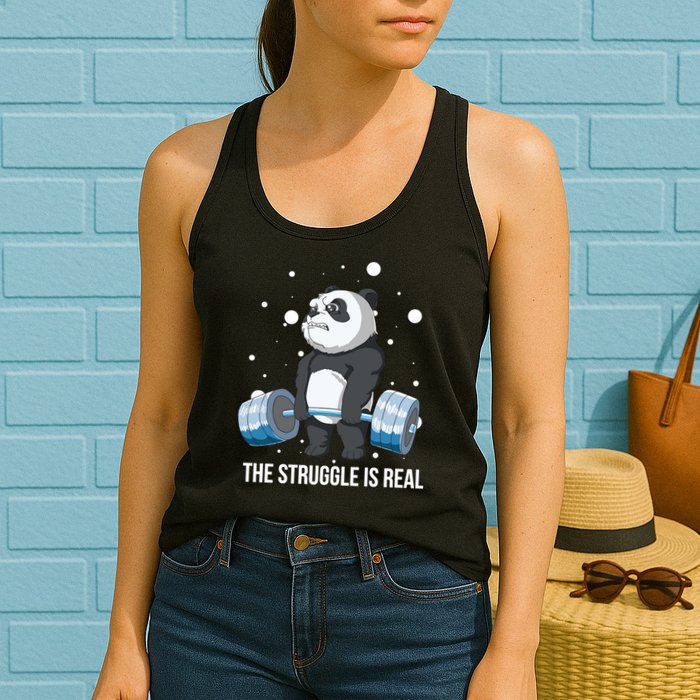 The Struggle Is Real Panda Womens Tank Top