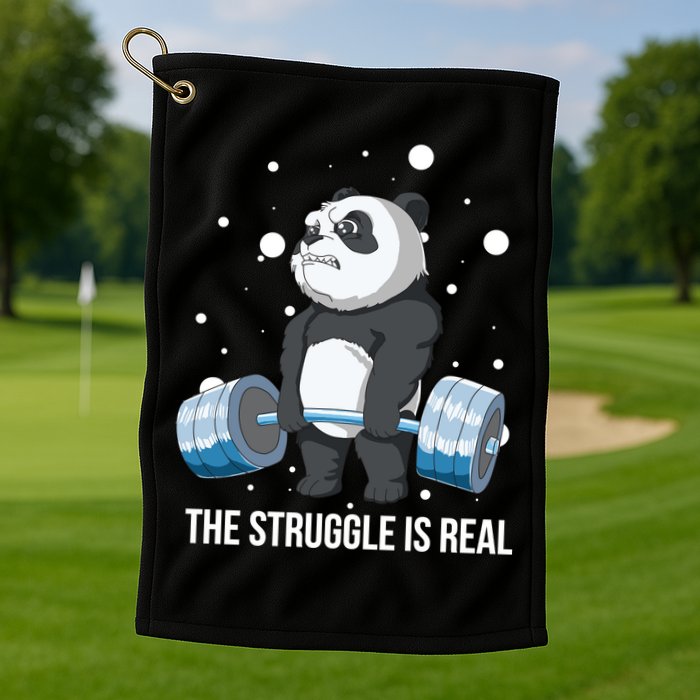 The Struggle Is Real Panda Golf Towel