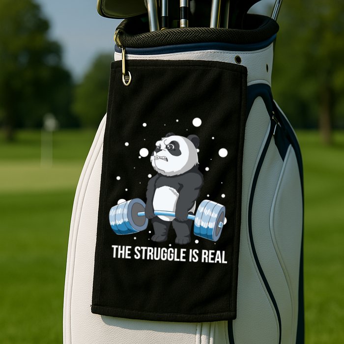 The Struggle Is Real Panda Golf Towel