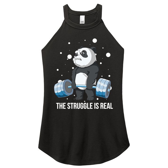 The Struggle Is Real Panda Women's Perfect Tri Rocker Tank