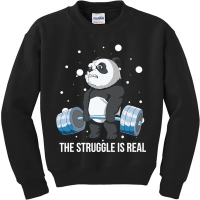 The Struggle Is Real Panda Kids Sweatshirt