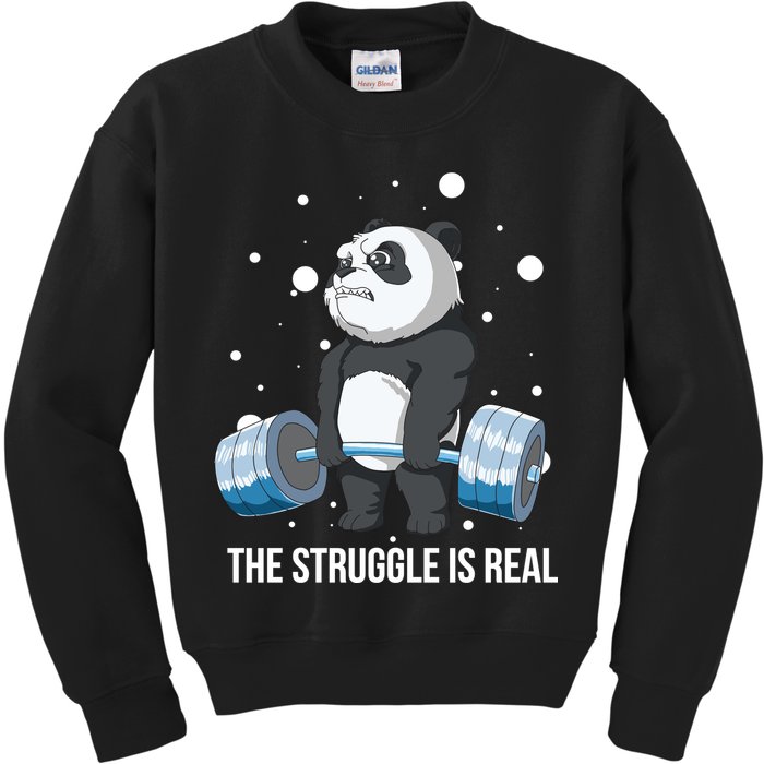 The Struggle Is Real Panda Kids Sweatshirt