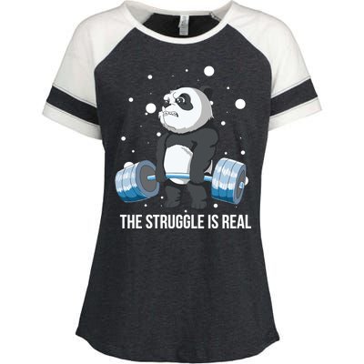 The Struggle Is Real Panda Enza Ladies Jersey Colorblock Tee