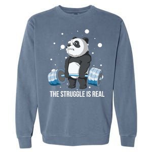 The Struggle Is Real Panda Garment-Dyed Sweatshirt