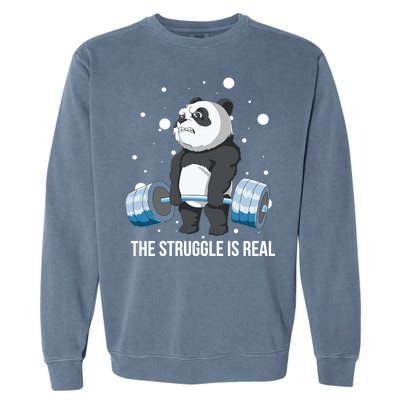 The Struggle Is Real Panda Garment-Dyed Sweatshirt