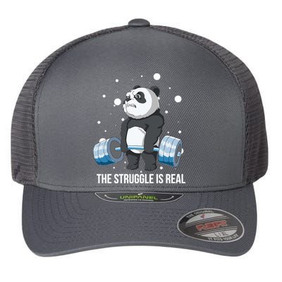 The Struggle Is Real Panda Flexfit Unipanel Trucker Cap