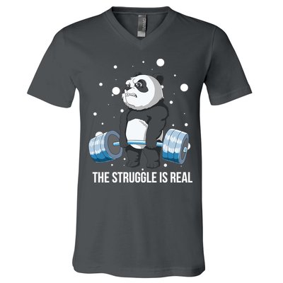 The Struggle Is Real Panda V-Neck T-Shirt
