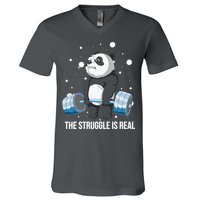 The Struggle Is Real Panda V-Neck T-Shirt