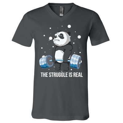 The Struggle Is Real Panda V-Neck T-Shirt