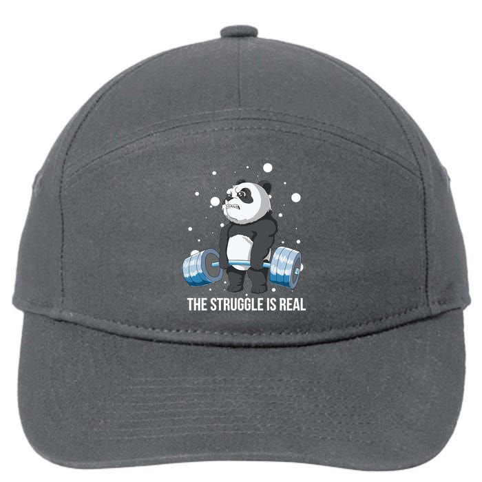 The Struggle Is Real Panda 7-Panel Snapback Hat