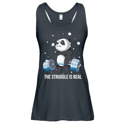 The Struggle Is Real Panda Ladies Essential Flowy Tank