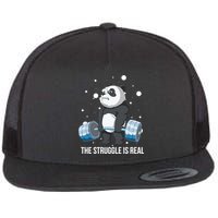 The Struggle Is Real Panda Flat Bill Trucker Hat