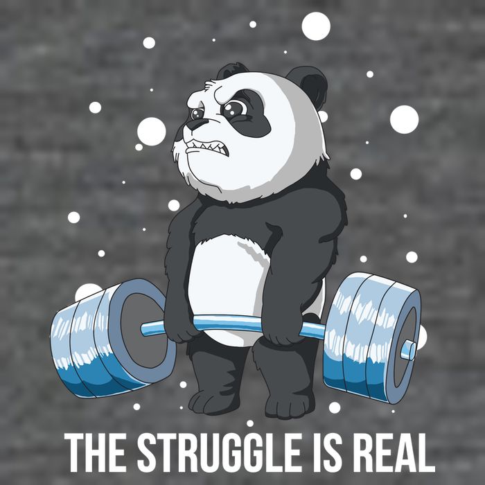 The Struggle Is Real Panda Mousepad