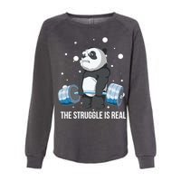 The Struggle Is Real Panda Womens California Wash Sweatshirt