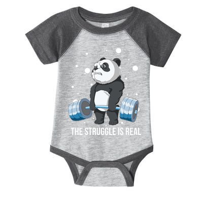 The Struggle Is Real Panda Infant Baby Jersey Bodysuit