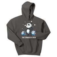 The Struggle Is Real Panda Kids Hoodie