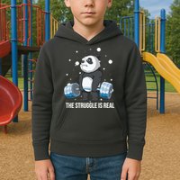 The Struggle Is Real Panda Kids Hoodie