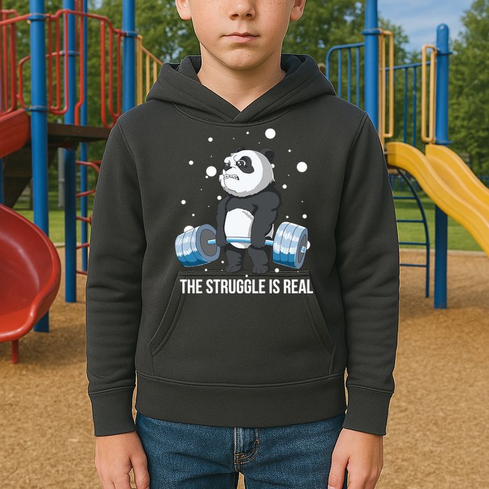 The Struggle Is Real Panda Kids Hoodie