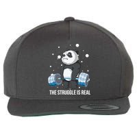 The Struggle Is Real Panda Wool Snapback Cap