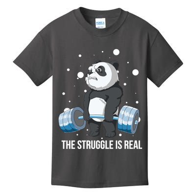 The Struggle Is Real Panda Kids T-Shirt
