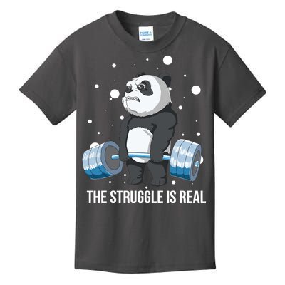 The Struggle Is Real Panda Kids T-Shirt