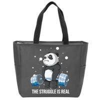 The Struggle Is Real Panda Zip Tote Bag
