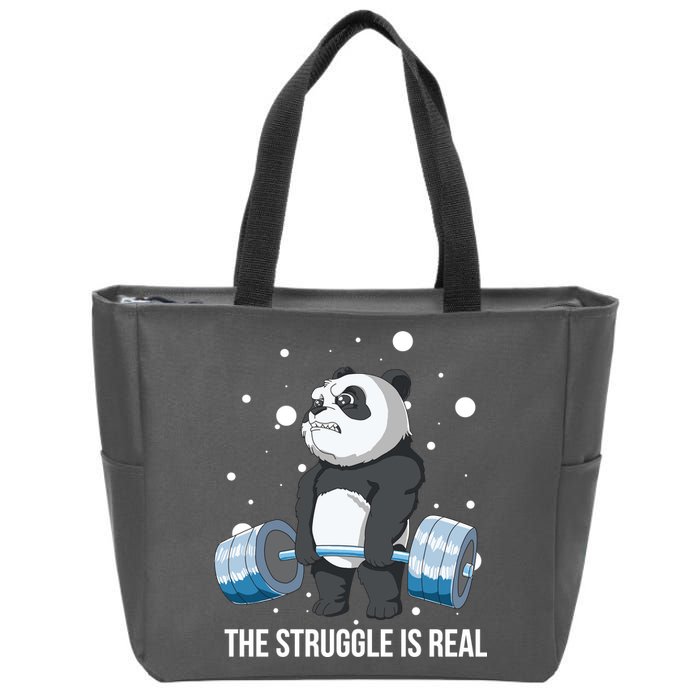 The Struggle Is Real Panda Zip Tote Bag