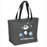 The Struggle Is Real Panda Zip Tote Bag