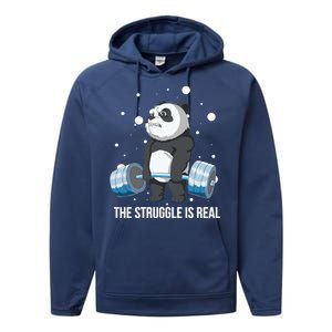 The Struggle Is Real Panda Performance Fleece Hoodie