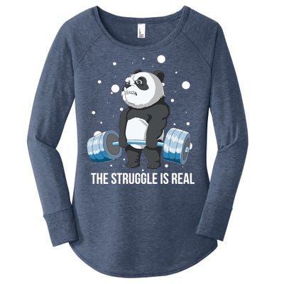 The Struggle Is Real Panda Women's Perfect Tri Tunic Long Sleeve Shirt