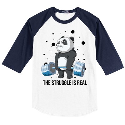 The Struggle Is Real Panda Baseball Sleeve Shirt