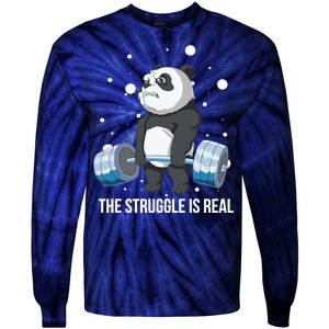 The Struggle Is Real Panda Tie-Dye Long Sleeve Shirt