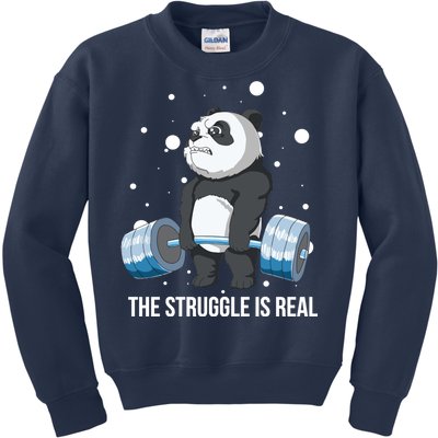 The Struggle Is Real Panda Kids Sweatshirt