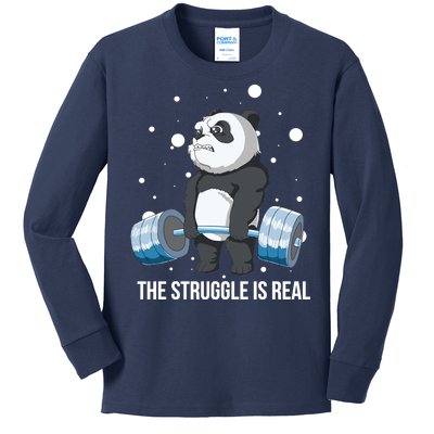 The Struggle Is Real Panda Kids Long Sleeve Shirt