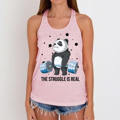 The Struggle Is Real Panda Women's Knotted Racerback Tank