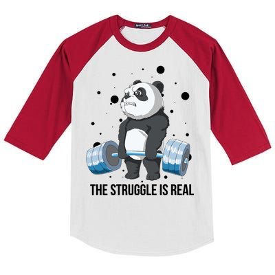 The Struggle Is Real Panda Kids Colorblock Raglan Jersey