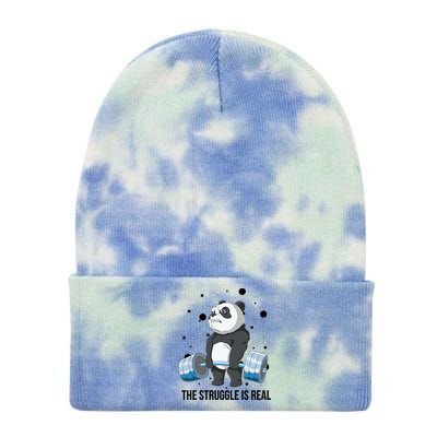 The Struggle Is Real Panda Tie Dye 12in Knit Beanie