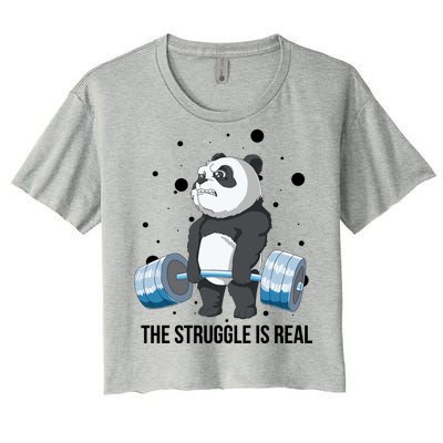 The Struggle Is Real Panda Women's Crop Top Tee