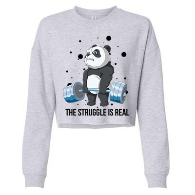 The Struggle Is Real Panda Cropped Pullover Crew